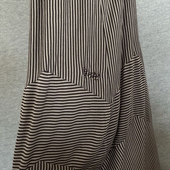 Ripcurl One Shoulder Striped Maxi Dress Size M Brown White Beachy Coastal Preppy - Picture 6 of 9